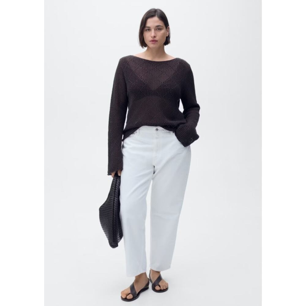 MANGO Midrise Straight Jeans in White Sz 14